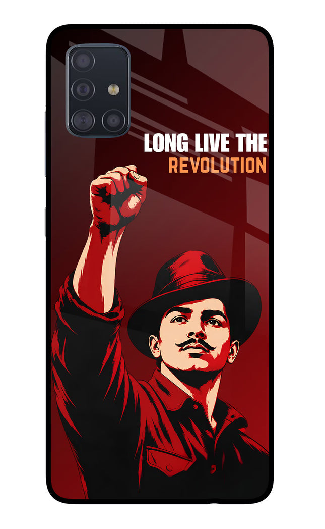 Bhagat Singh Revolution Samsung A51 Glass Case