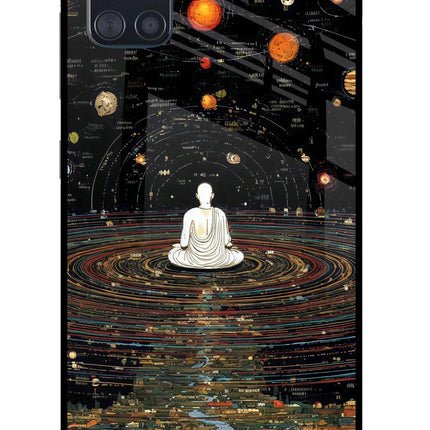 Space Monk Samsung A51 Glass Case Back Cover by Casekaro