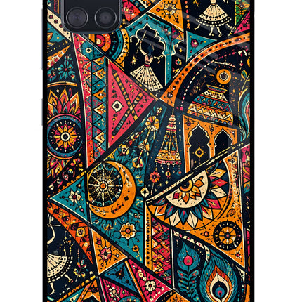 Folk Print Samsung A51 Glass Case