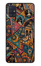 Folk Print Samsung A51 Glass Case