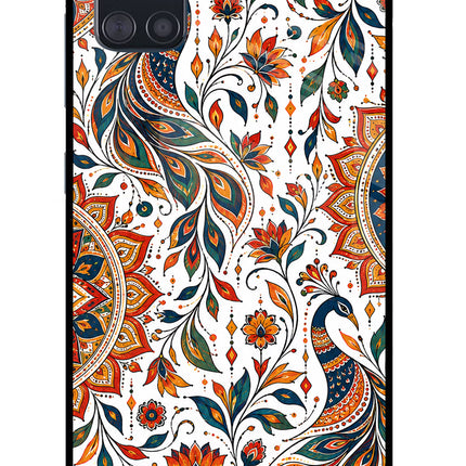 White Mayura Samsung A51 Glass Case