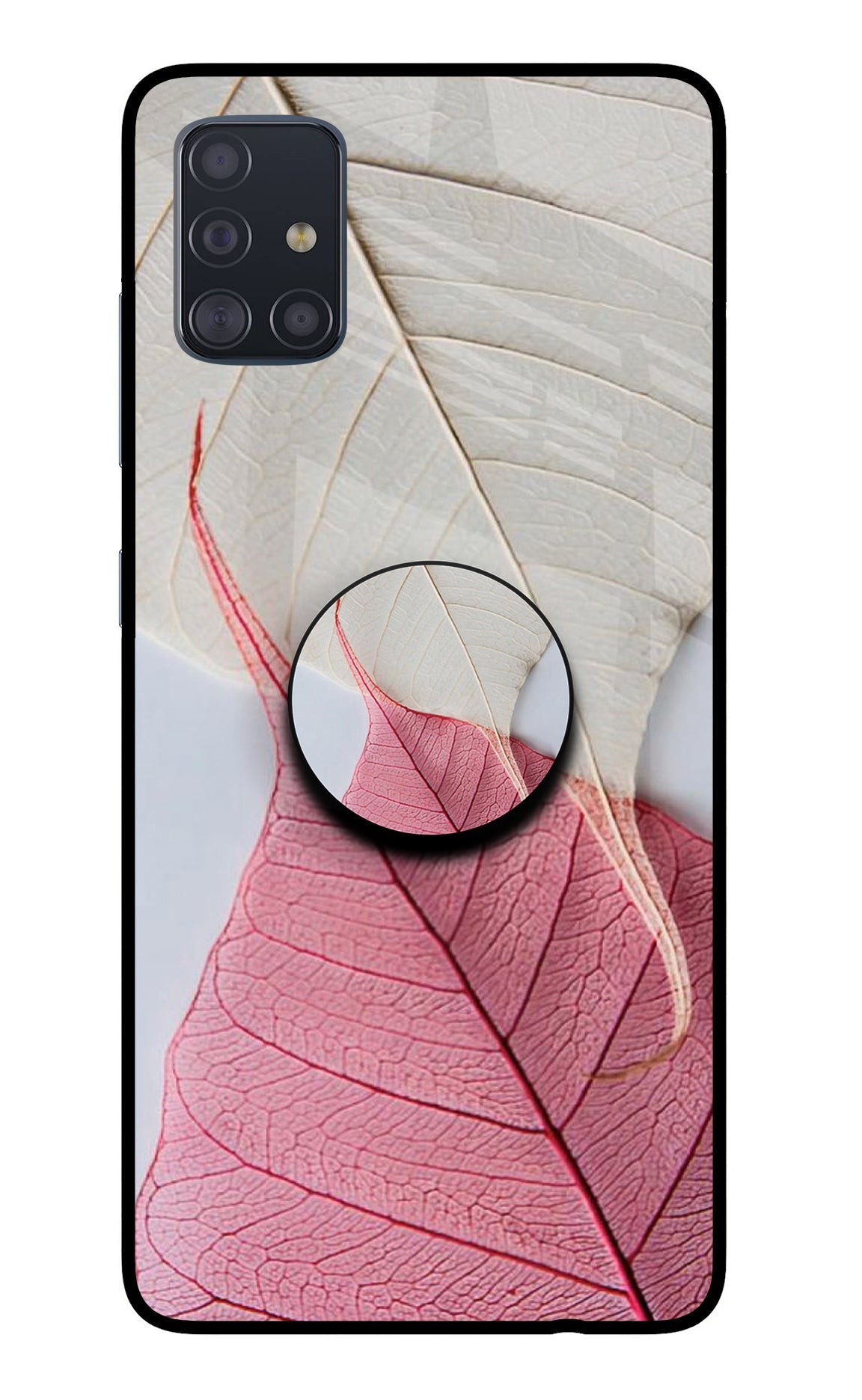 White Pink Leaf Samsung A51 Pop Case