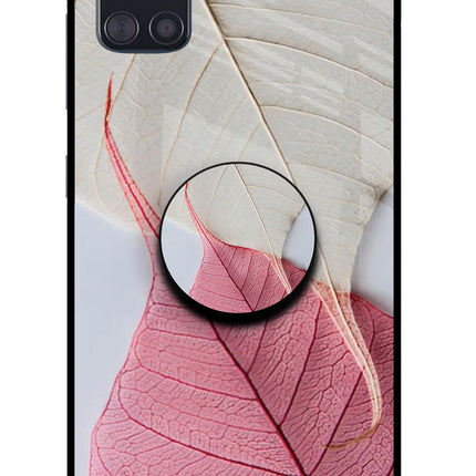 White Pink Leaf Samsung A51 Pop Case by Casekaro