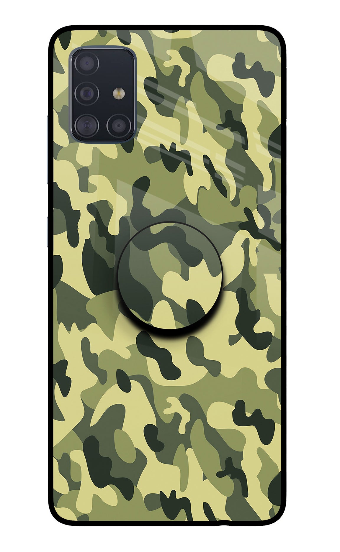 Camouflage Samsung A51 Glass Case