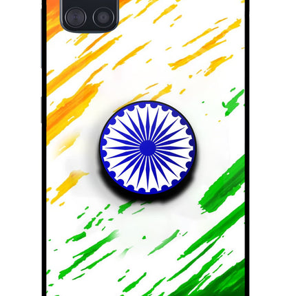 Indian Flag Ashoka Chakra Samsung A51 Pop Case by Casekaro
