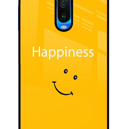 Happiness With Smiley Poco X2 Glass Case