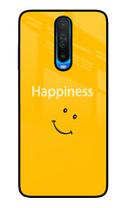 Happiness With Smiley Poco X2 Glass Case