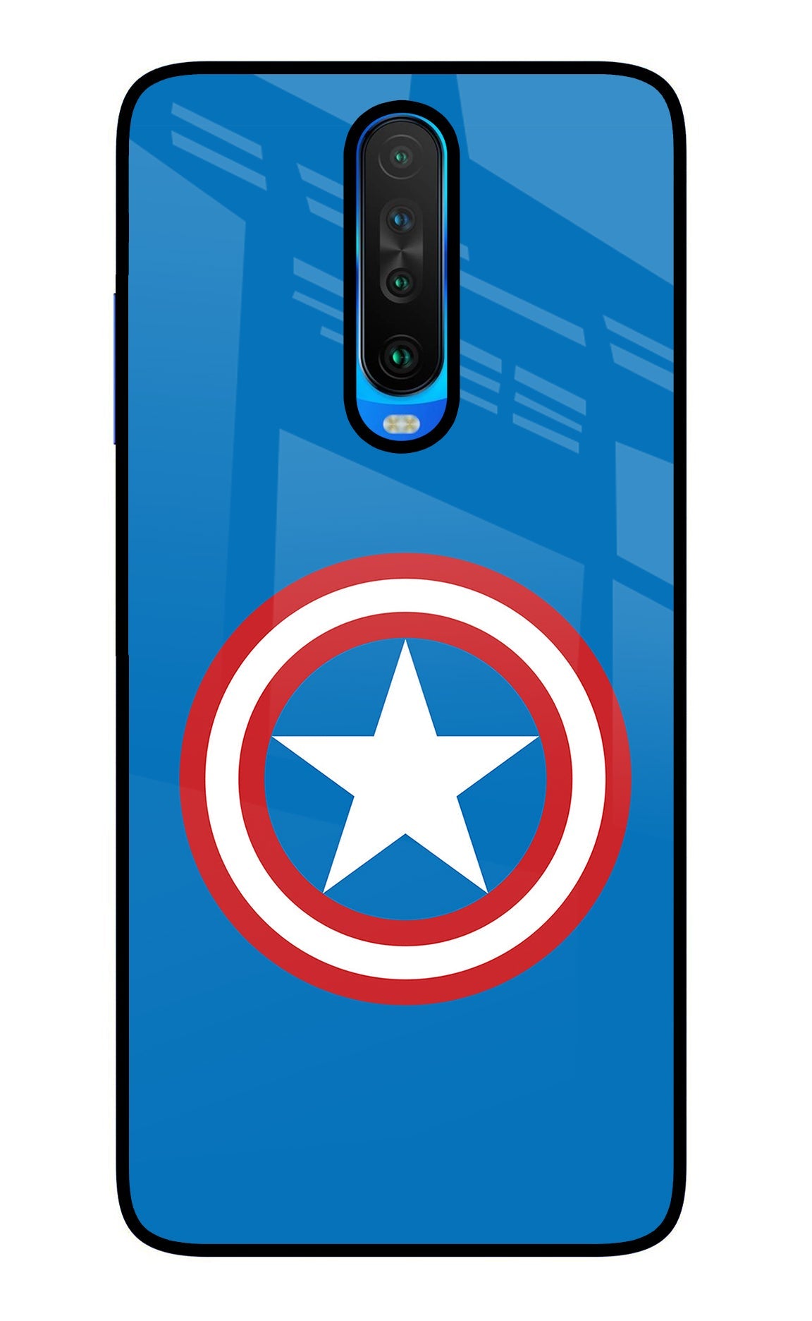 Captain America Logo Poco X2 Glass Case