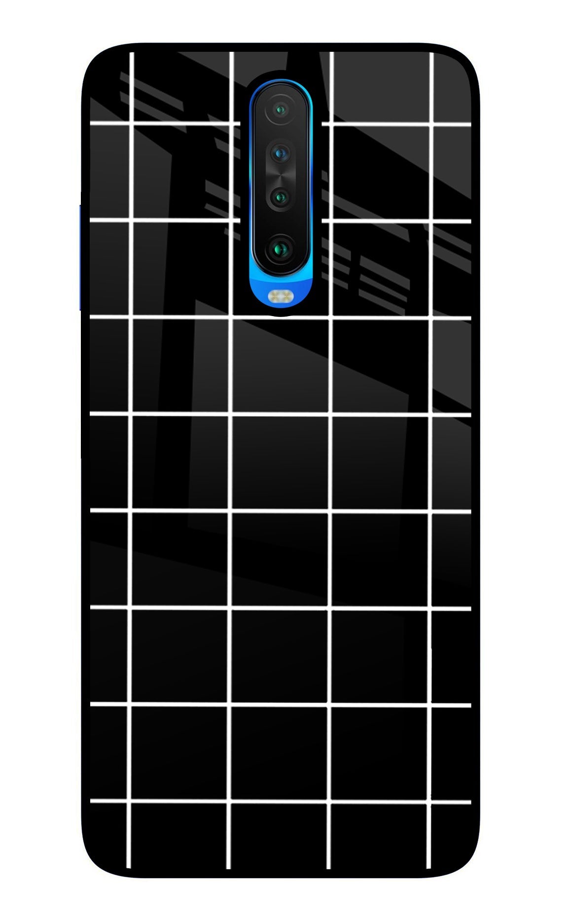 White Grid Poco X2 Back Cover