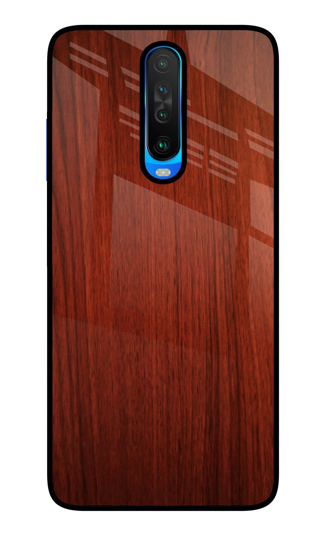 Wooden Plain Pattern Poco X2 Glass Case