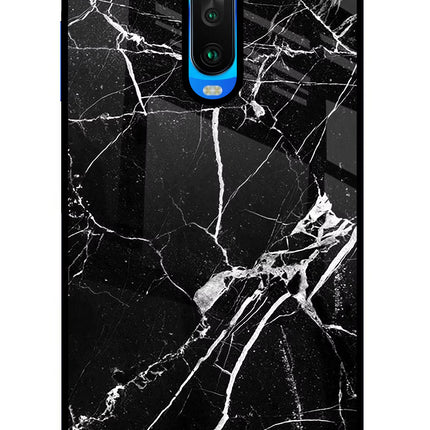 Black Marble Pattern Poco X2 Glass Case