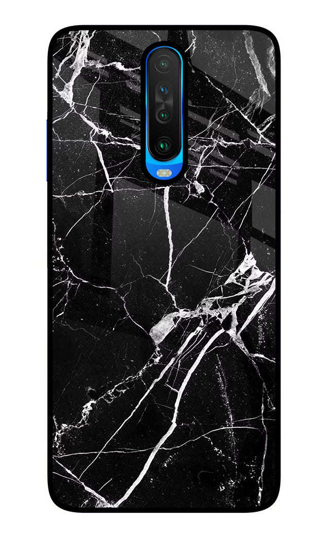 Black Marble Pattern Poco X2 Glass Case