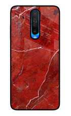 Red Marble Design Poco X2 Glass Case
