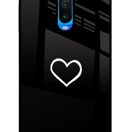 Heart Poco X2 Glass Case Back Cover by Casekaro