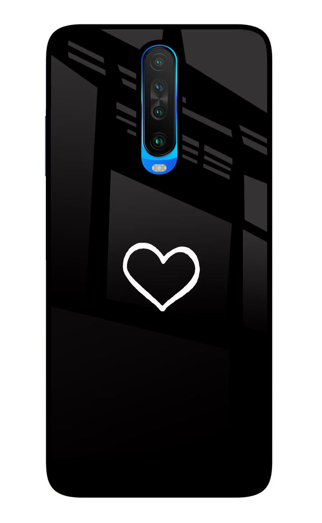 Heart Poco X2 Glass Case Back Cover by Casekaro
