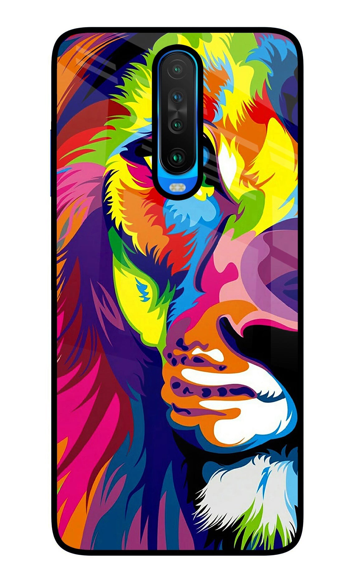 Lion Half Face Poco X2 Glass Case