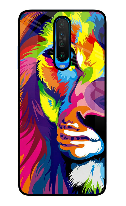 Lion Half Face Poco X2 Glass Case