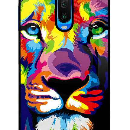 Lion Poco X2 Glass Case Back Cover by Casekaro