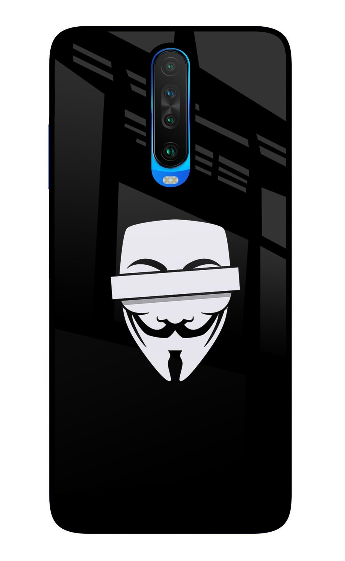 Anonymous Face Poco X2 Glass Case