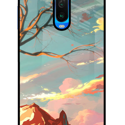 Scenery Poco X2 Glass Case Back Cover by Casekaro