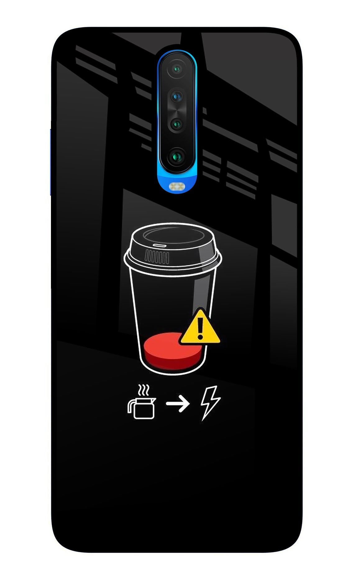 Coffee Poco X2 Glass Case