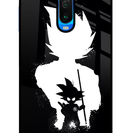 Goku Shadow Poco X2 Glass Case Back Cover by Casekaro