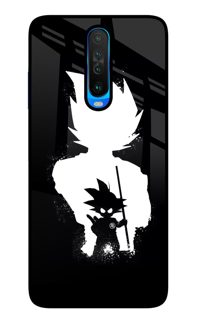Goku Shadow Poco X2 Glass Case Back Cover by Casekaro