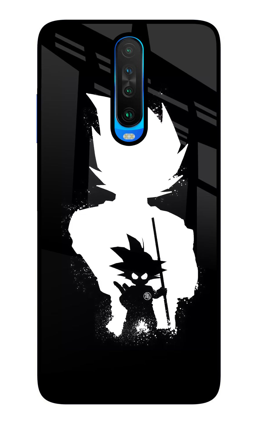 Goku Shadow Poco X2 Back Cover, Glass case