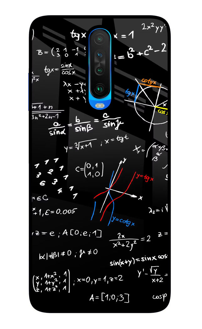 Mathematics Formula Poco X2 Glass Case Back Cover by Casekaro