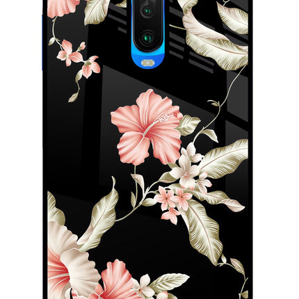 Flowers Poco X2 Glass Case Back Cover by Casekaro