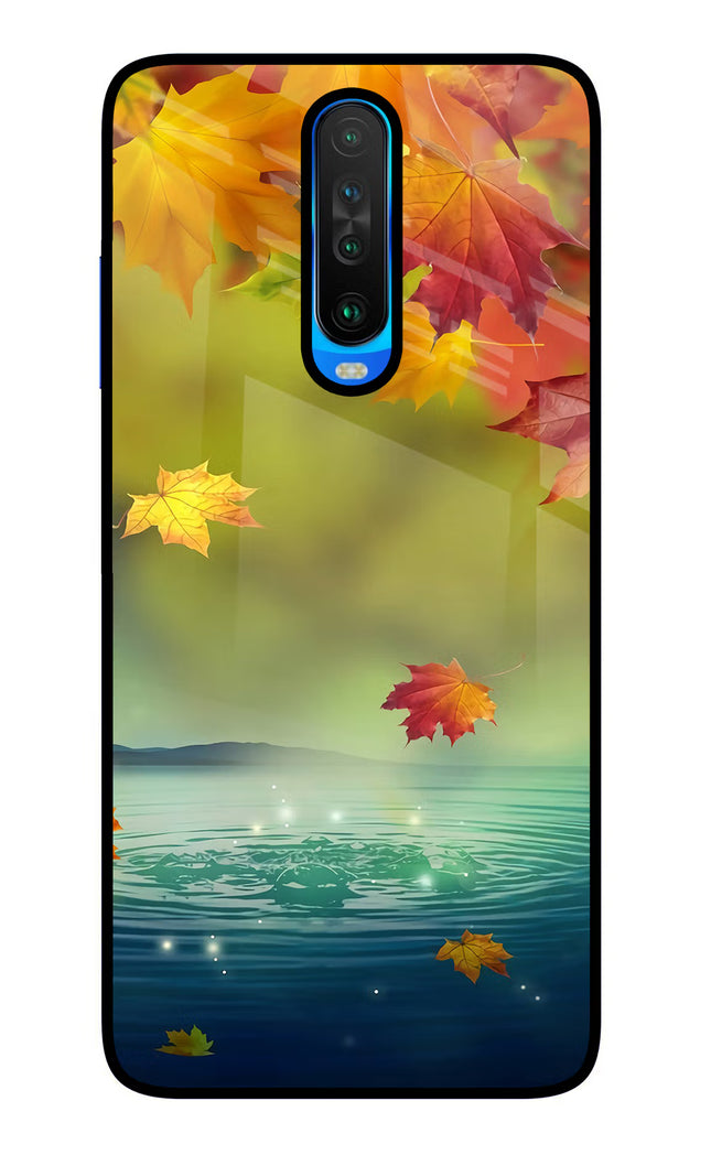 Flowers Poco X2 Glass Case Back Cover by Casekaro