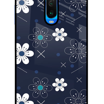 Flowers Poco X2 Glass Case Back Cover by Casekaro