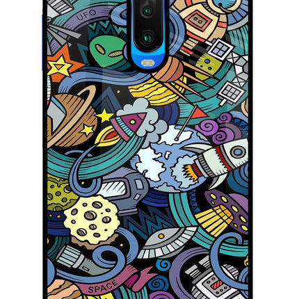 Space Abstract Poco X2 Glass Case Back Cover by Casekaro