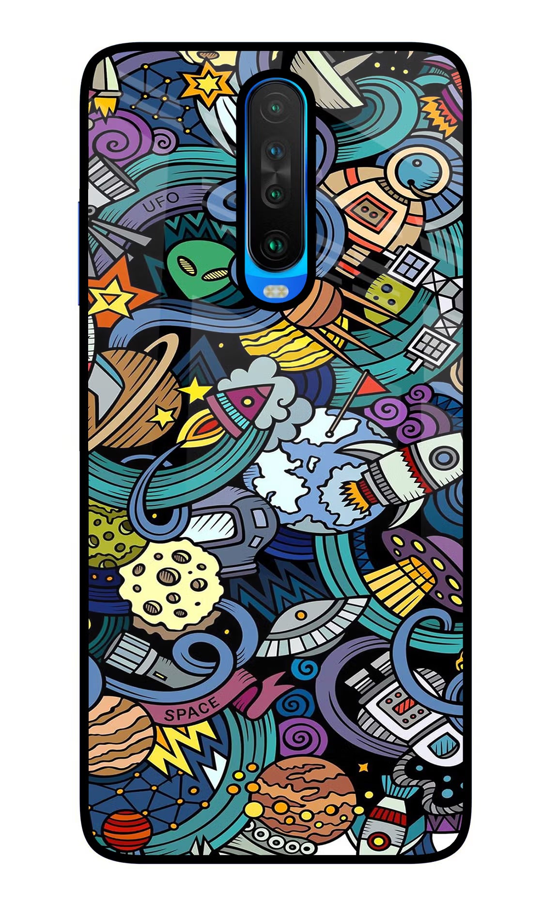 Space Abstract Poco X2 Glass Case Back Cover by Casekaro