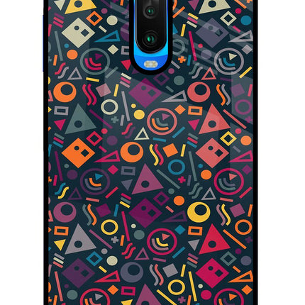 Geometric Abstract Poco X2 Glass Case Back Cover by Casekaro