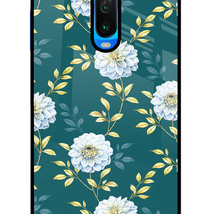 Flowers Poco X2 Glass Case Back Cover by Casekaro