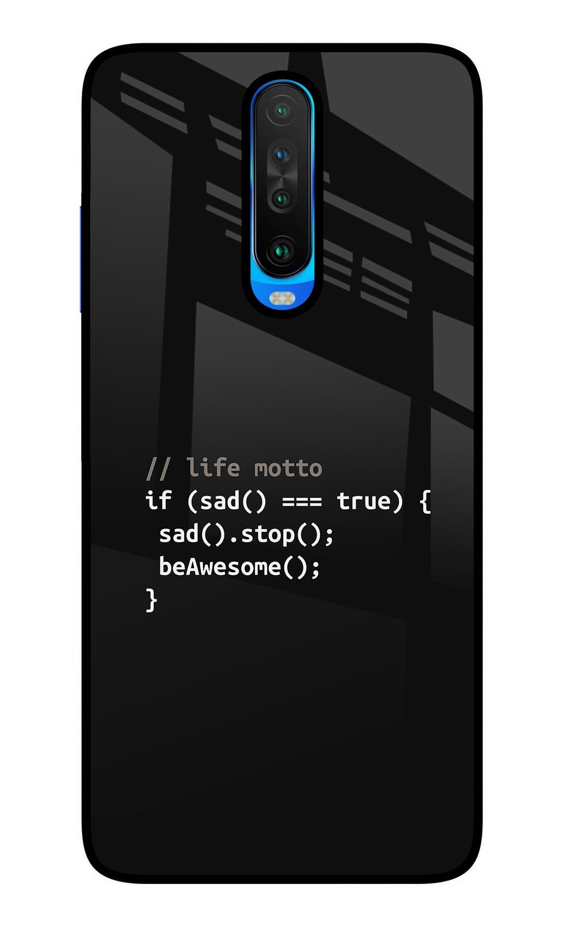 Life Motto Code Poco X2 Glass Case