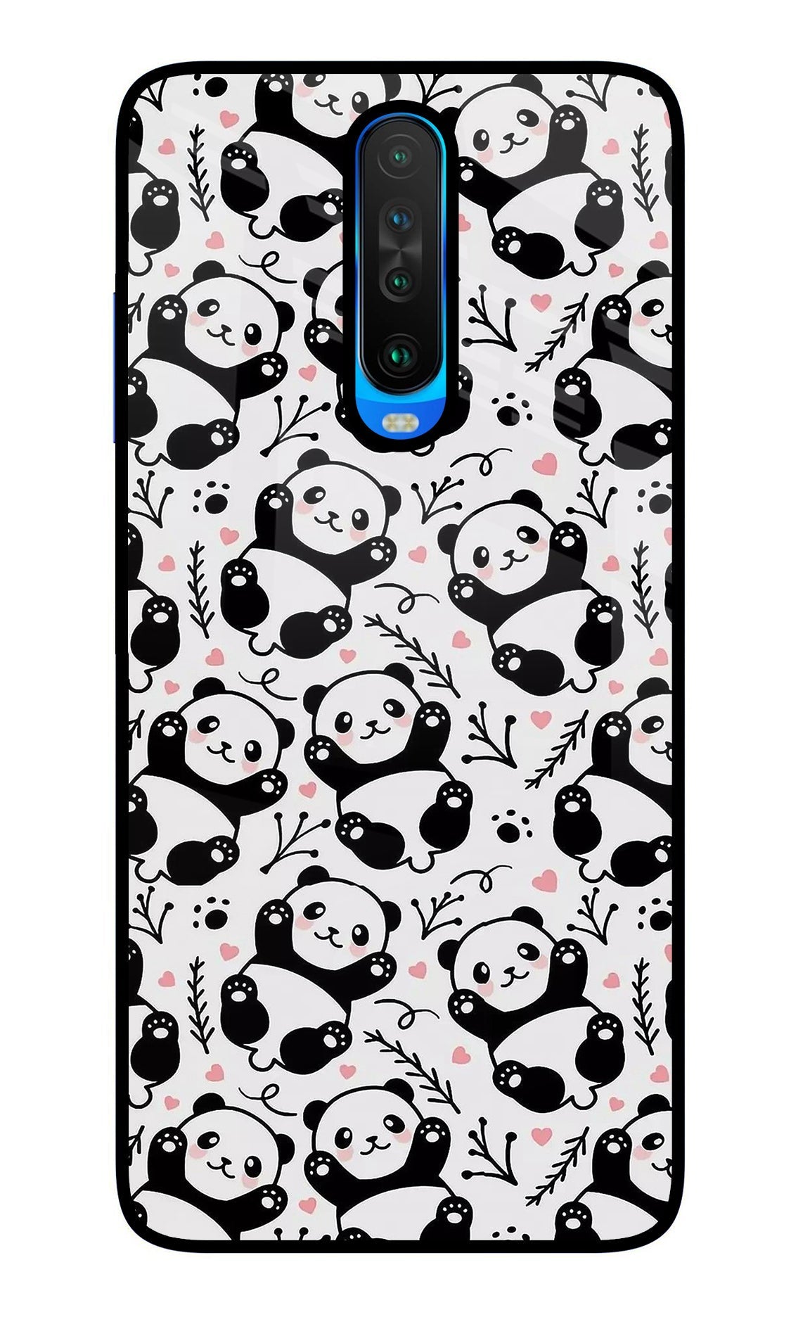 Cute Panda Poco X2 Glass Case