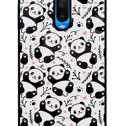 Cute Panda Poco X2 Glass Case Back Cover by Casekaro