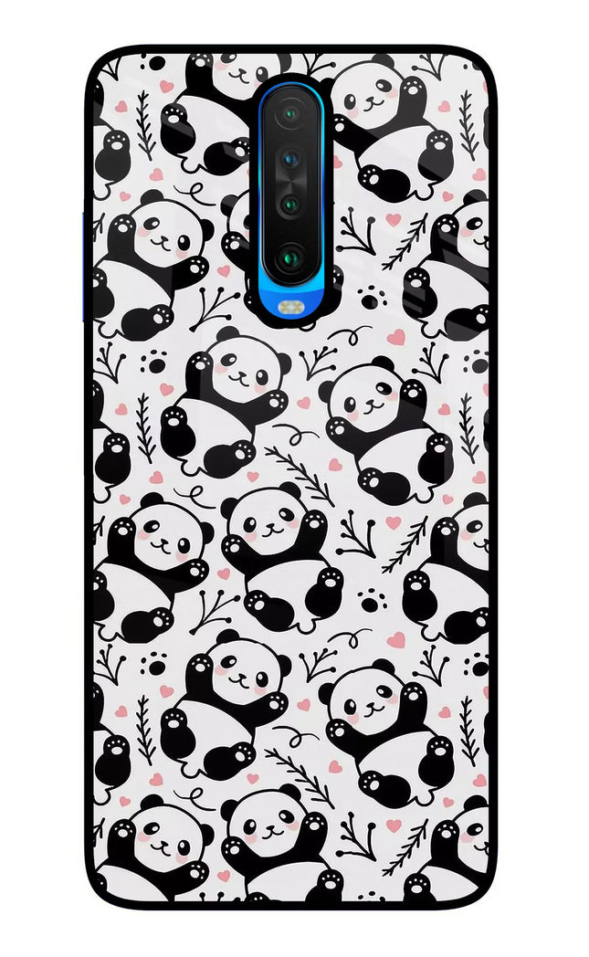 Cute Panda Poco X2 Glass Case Back Cover by Casekaro