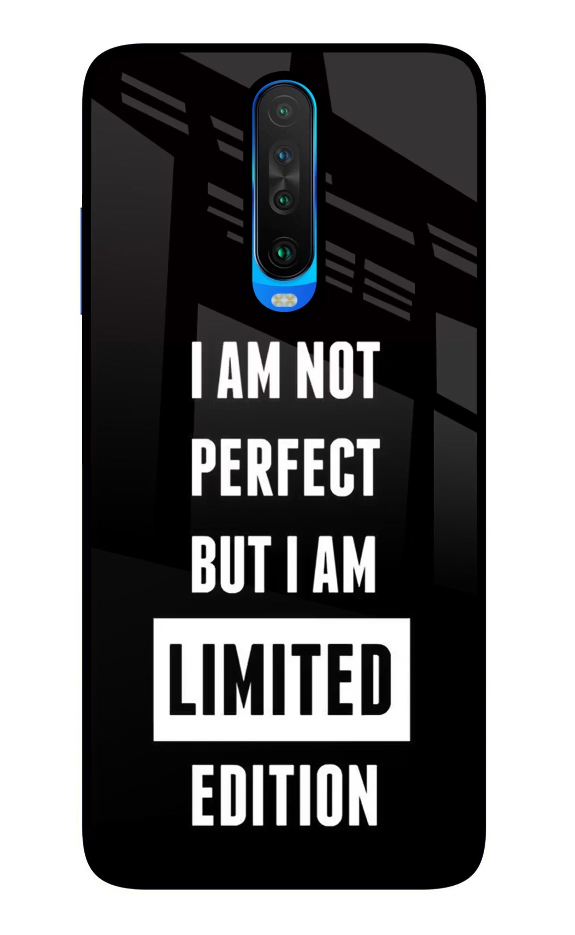 I Am Not Perfect But I Am Limited Edition Poco X2 Glass Case Back Cover by Casekaro