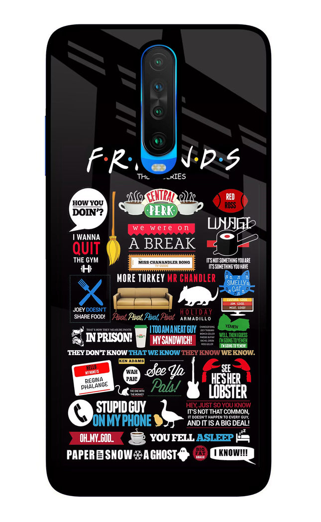 FRIENDS Poco X2 Glass Case Back Cover by Casekaro