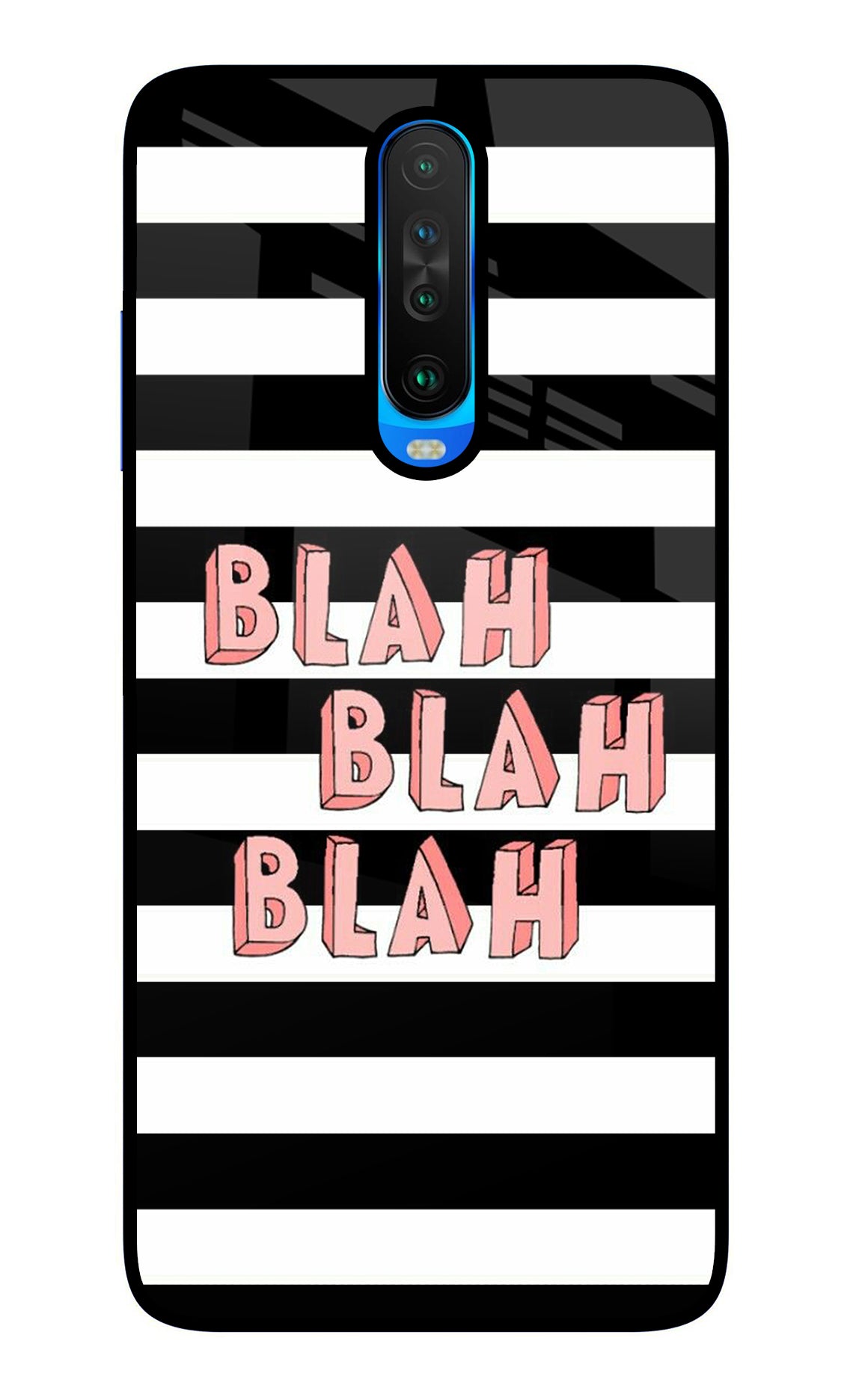 Blah Blah Blah Poco X2 Glass Case