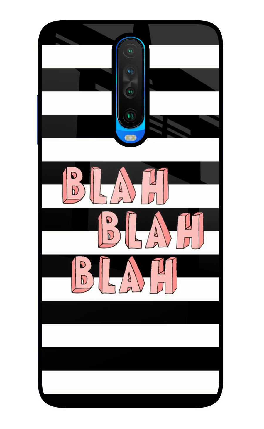 Blah Blah Blah Poco X2 Back Cover, Glass case