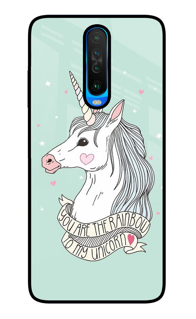 Unicorn Wallpaper Poco X2 Glass Case Back Cover by Casekaro