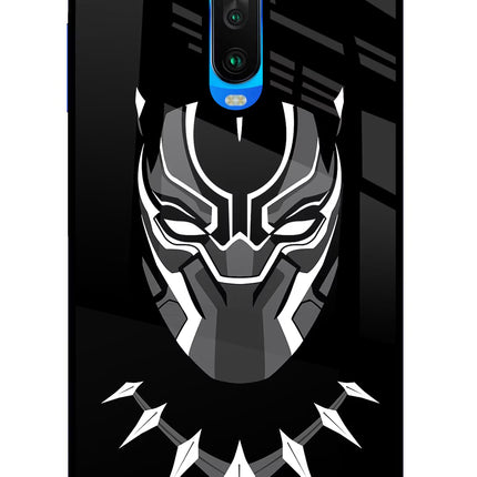 Black Panther Poco X2 Glass Case Back Cover by Casekaro