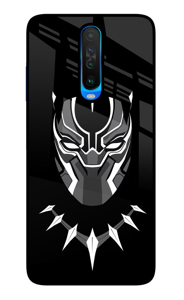 Black Panther Poco X2 Glass Case Back Cover by Casekaro