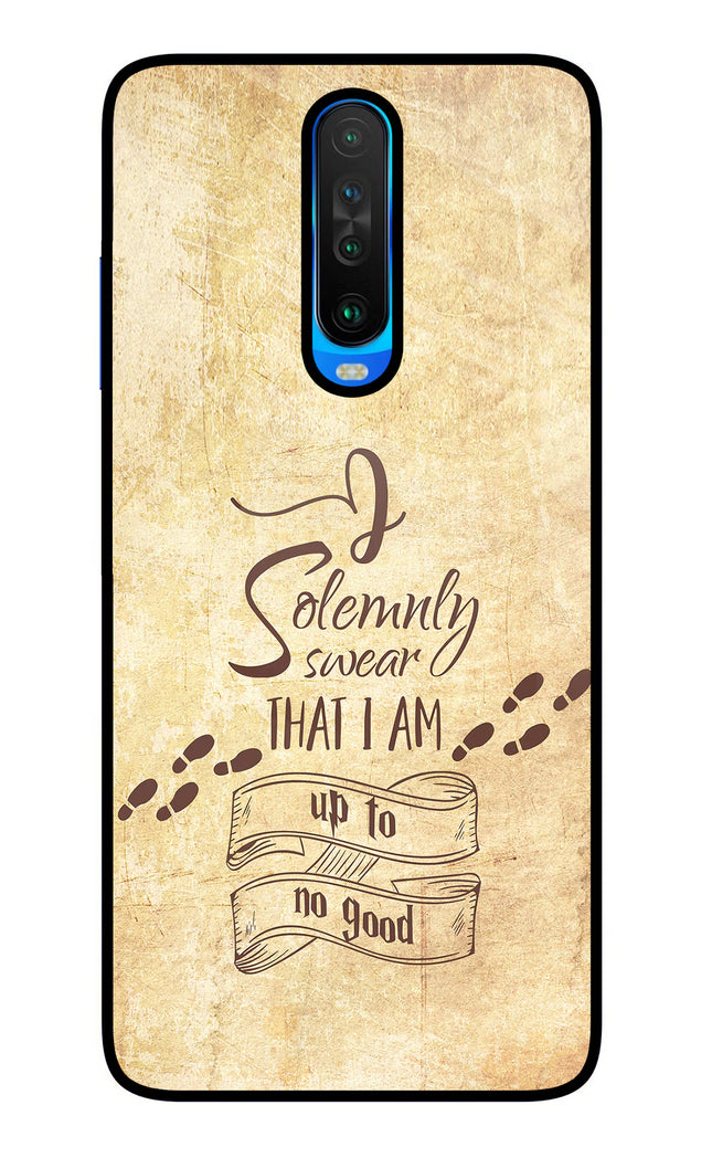 I Solemnly swear that i up to no good Poco X2 Glass Case Back Cover by Casekaro