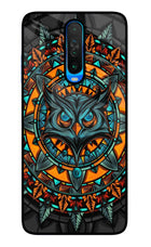 Angry Owl Art Poco X2 Glass Case Back Cover by Casekaro