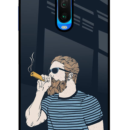 Smoking Poco X2 Glass Case Back Cover by Casekaro